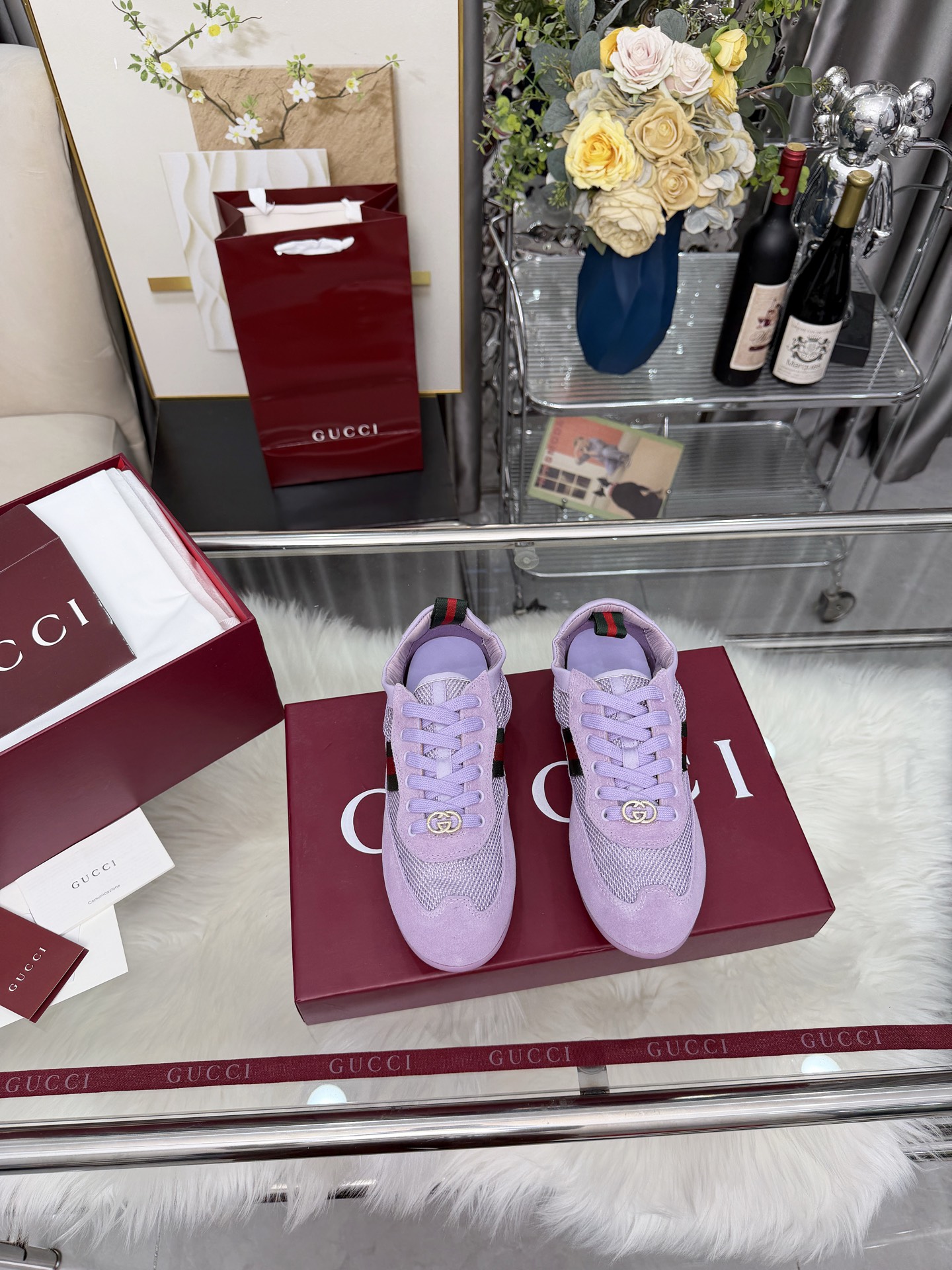 Cheap Gucci Sneakers For Women in 235618, $85 USD- [IB235618] - Replica Gucci Sneakers For Women