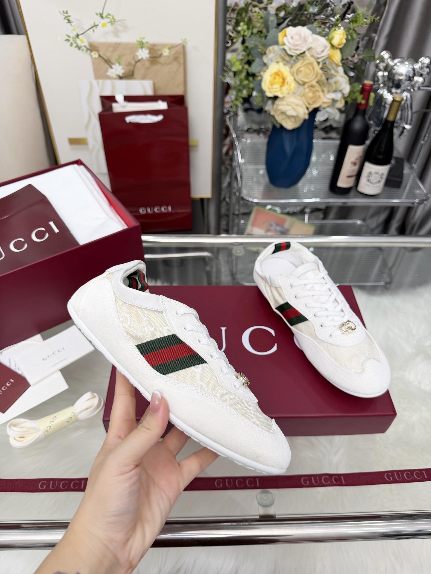 Cheap Gucci Sneakers For Women in 235621, $85 USD- [IB235621] - Replica Gucci Sneakers For Women