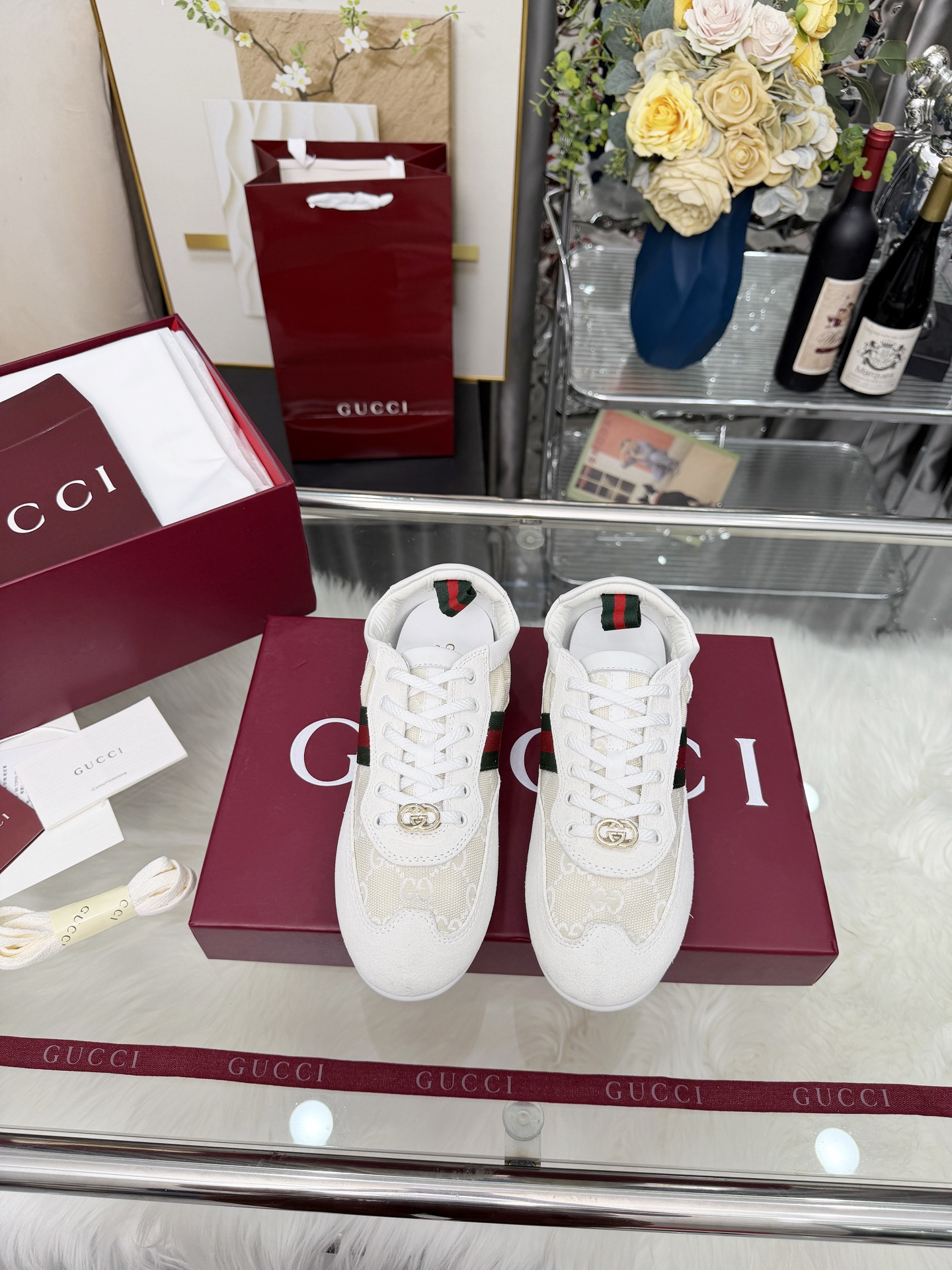 Cheap Gucci Sneakers For Women in 235621, $85 USD- [IB235621] - Replica Gucci Sneakers For Women