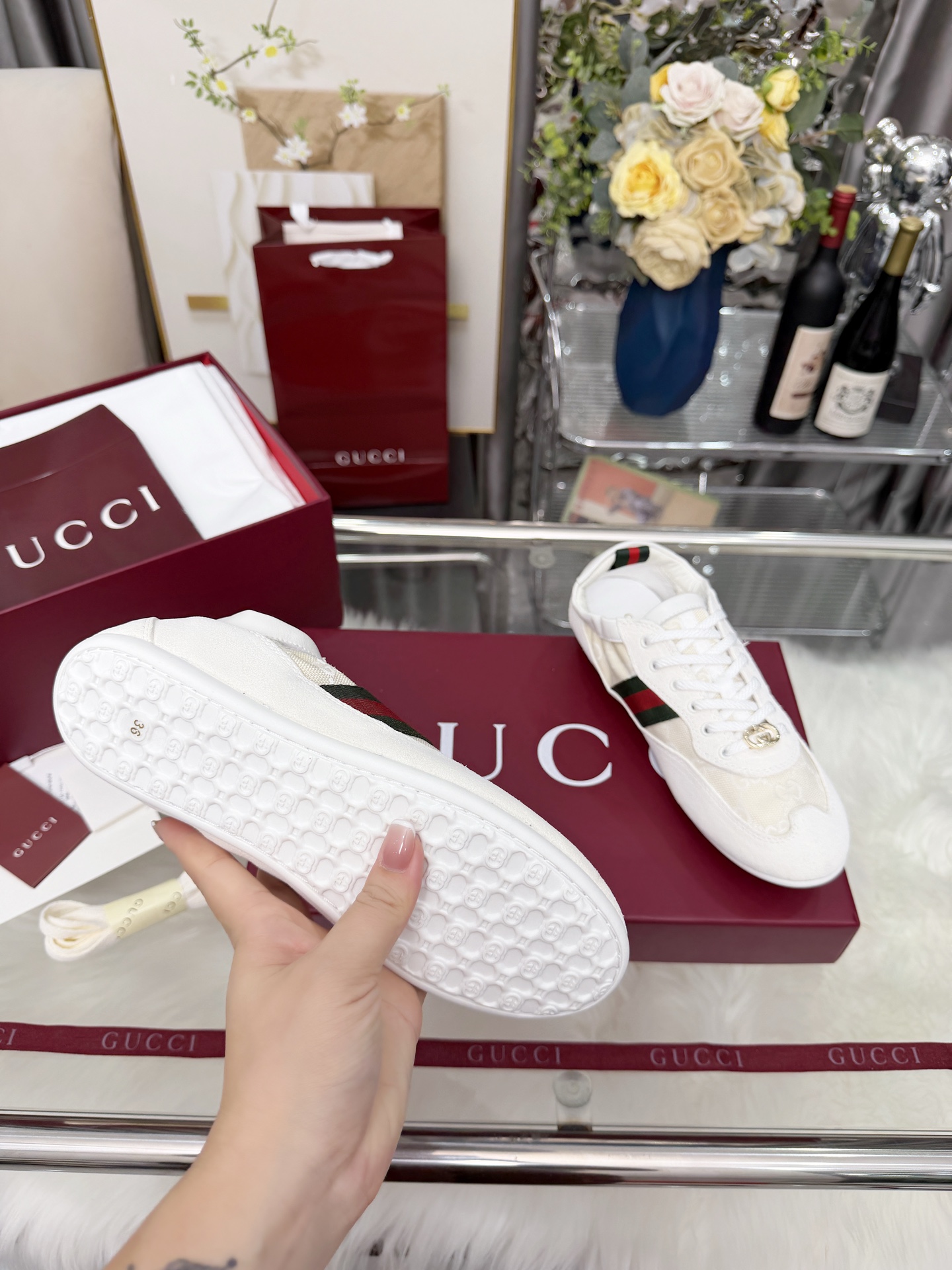Cheap Gucci Sneakers For Women in 235621, $85 USD- [IB235621] - Replica Gucci Sneakers For Women