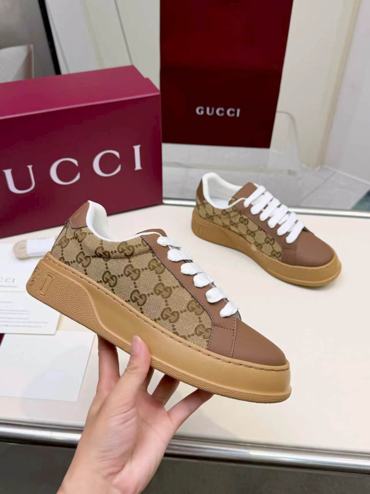 Cheap Gucci Sneakers For Women in 235644, $85 USD- [IB235644] - Replica Gucci Sneakers For Women