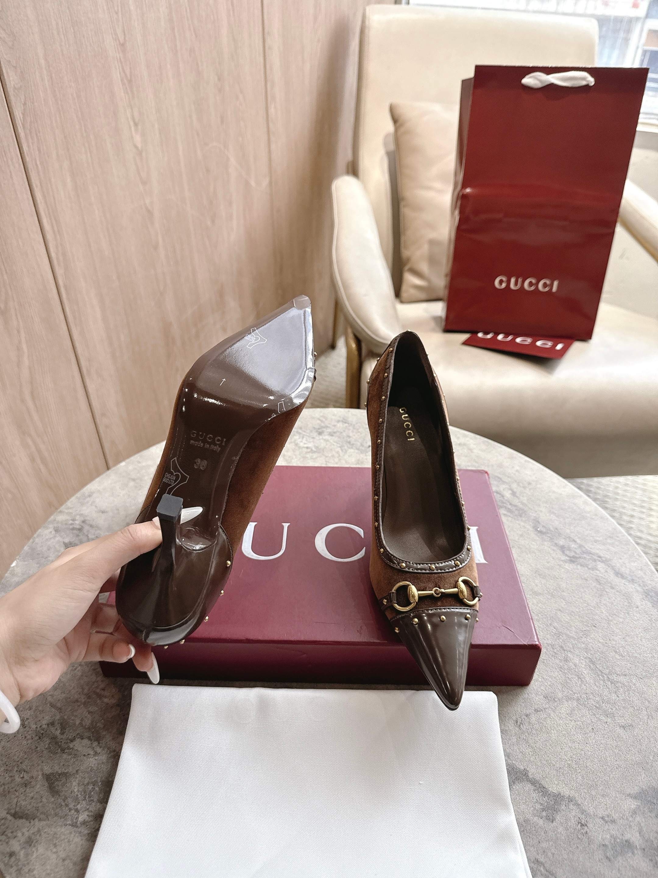 Cheap Gucci Sandals And Pumps For Women in 235730, $85 USD- [IB235730] - Replica Gucci Sandals And Pumps For Women