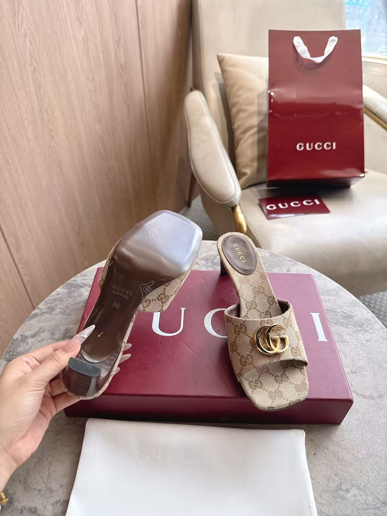 Cheap Gucci Slippers For Women in 235780, $60 USD- [IB235780] - Replica Gucci Slippers For Women