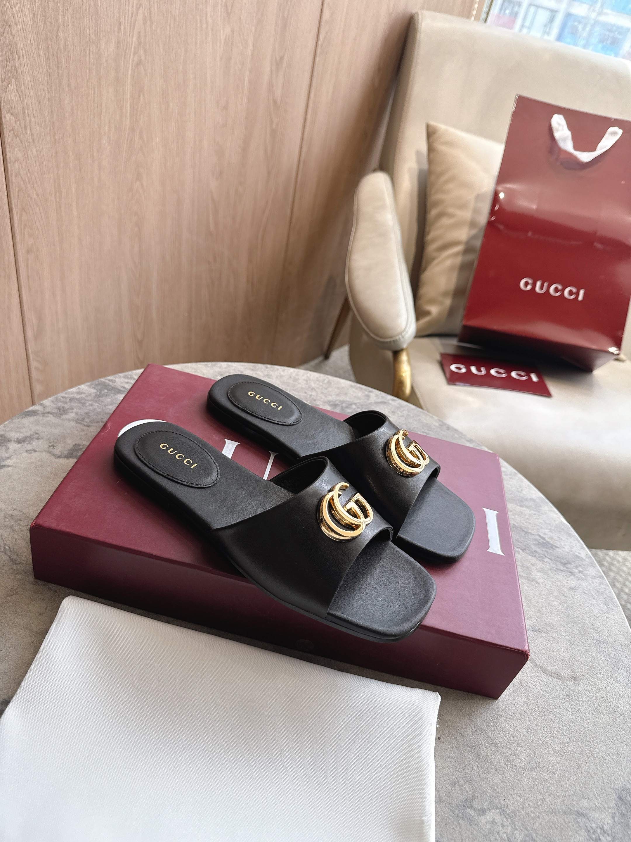 Cheap Gucci Slippers For Women in 235787, $55 USD- [IB235787] - Replica Gucci Slippers For Women