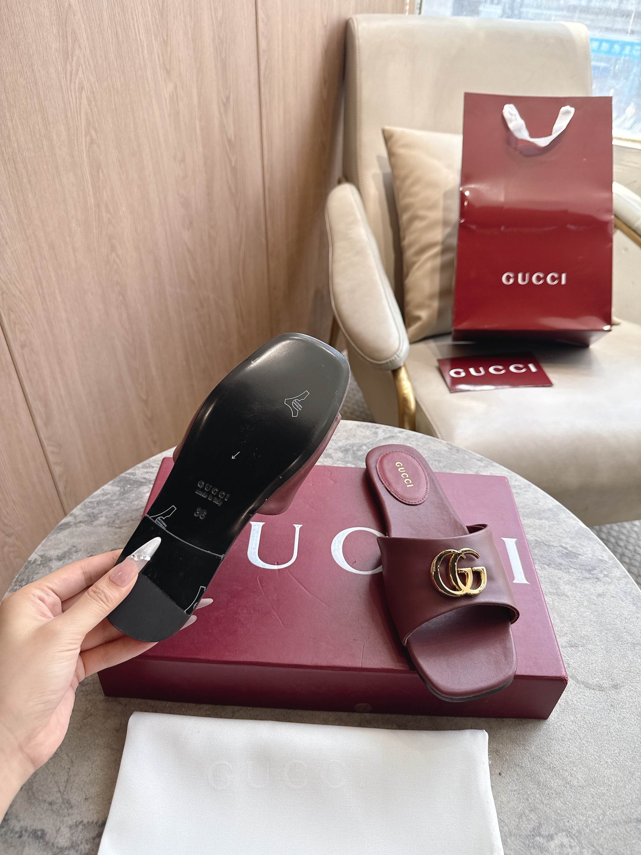 Cheap Gucci Slippers For Women in 235788, $55 USD- [IB235788] - Replica Gucci Slippers For Women