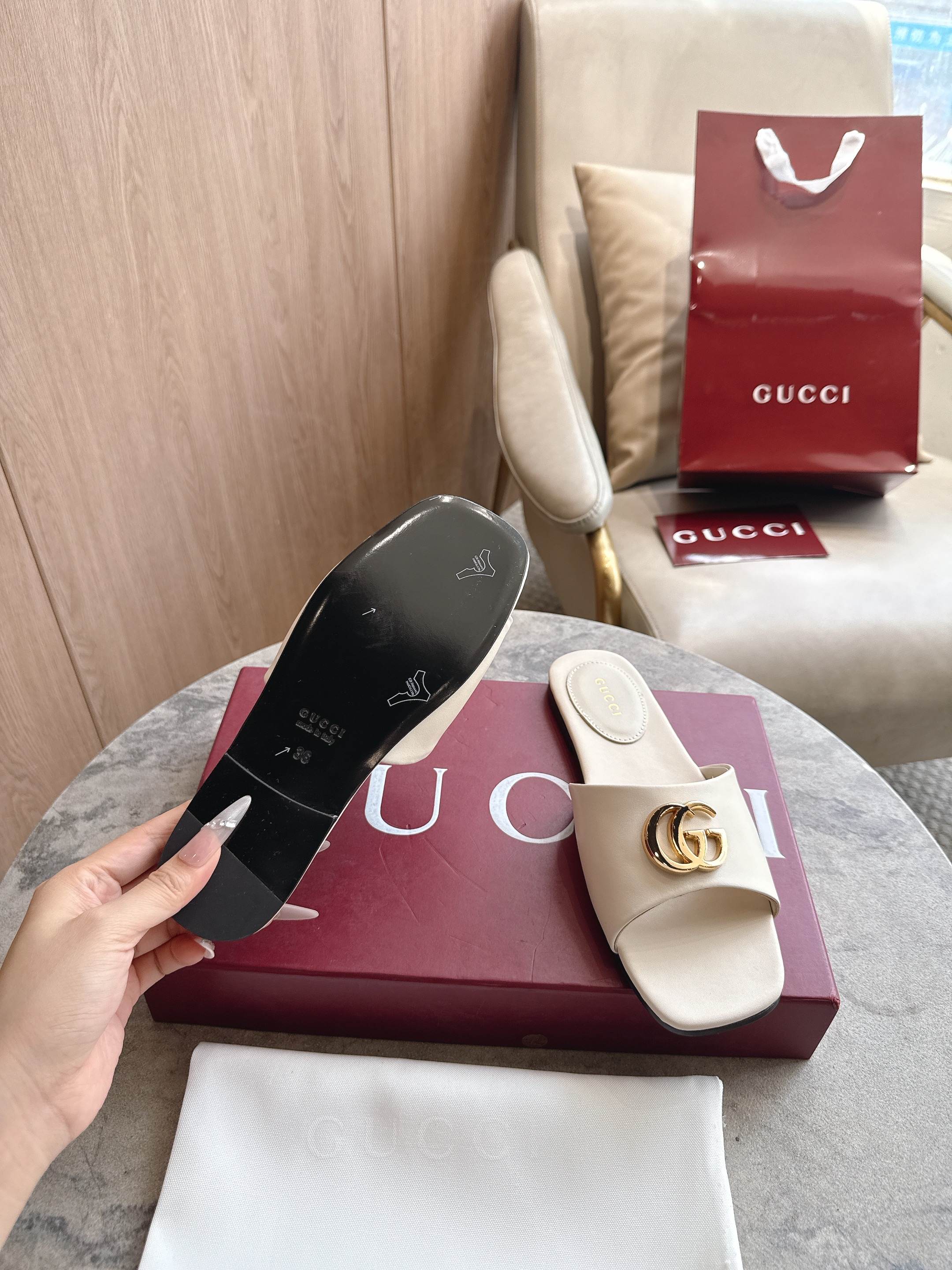 Cheap Gucci Slippers For Women in 235789, $55 USD- [IB235789] - Replica Gucci Slippers For Women