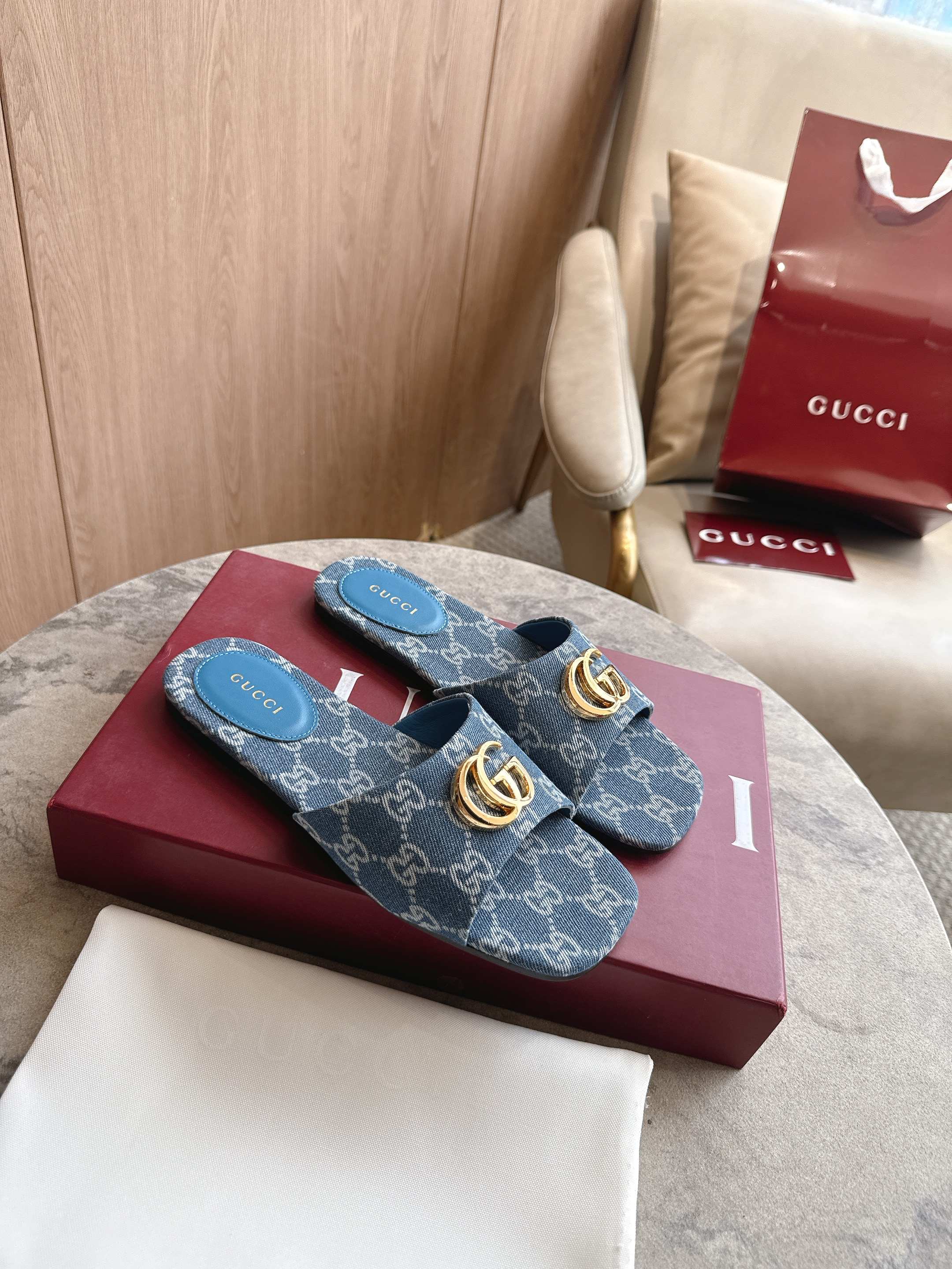 Cheap Gucci Slippers For Women in 235791, $55 USD- [IB235791] - Replica Gucci Slippers For Women