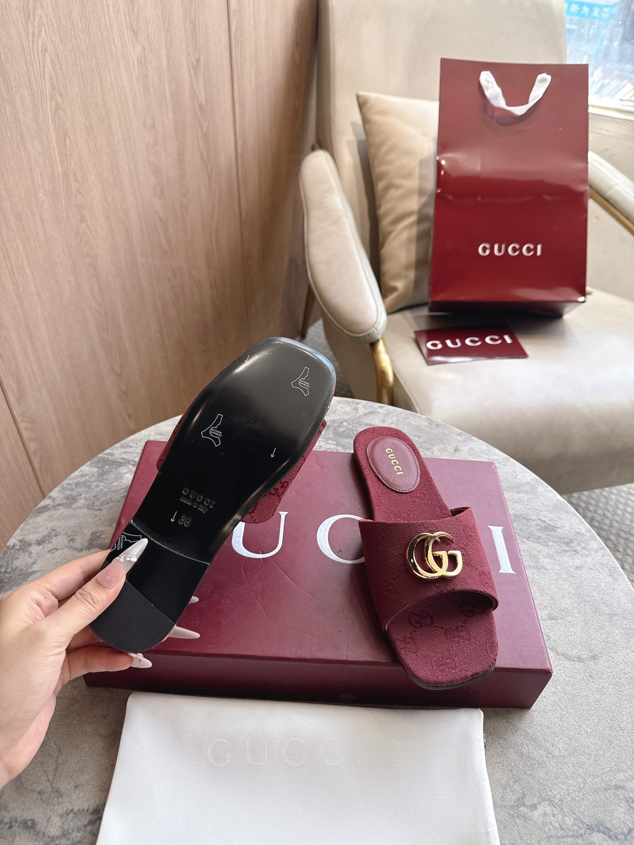Cheap Gucci Slippers For Women in 235792, $55 USD- [IB235792] - Replica Gucci Slippers For Women