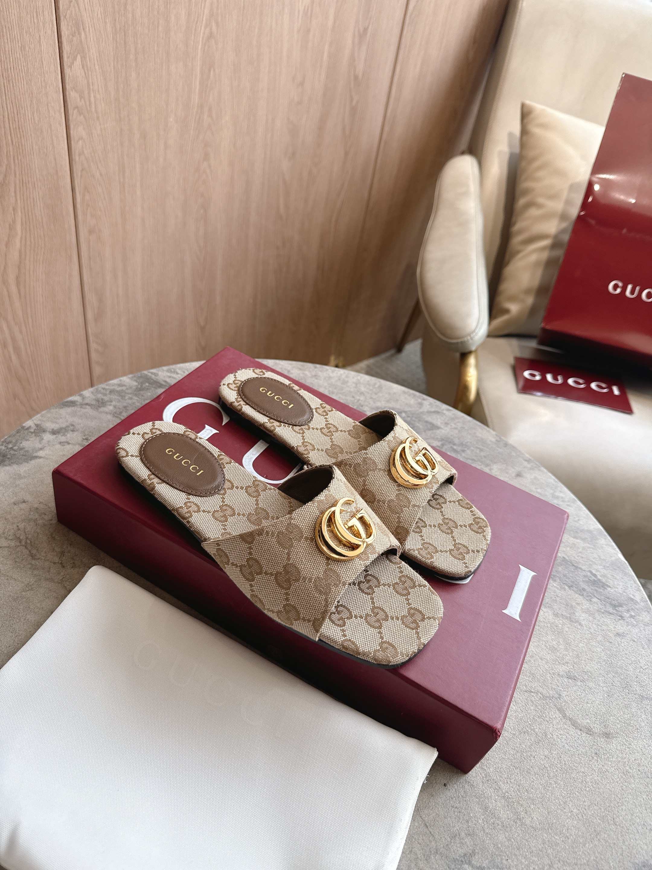 Cheap Gucci Slippers For Women in 235793, $55 USD- [IB235793] - Replica Gucci Slippers For Women