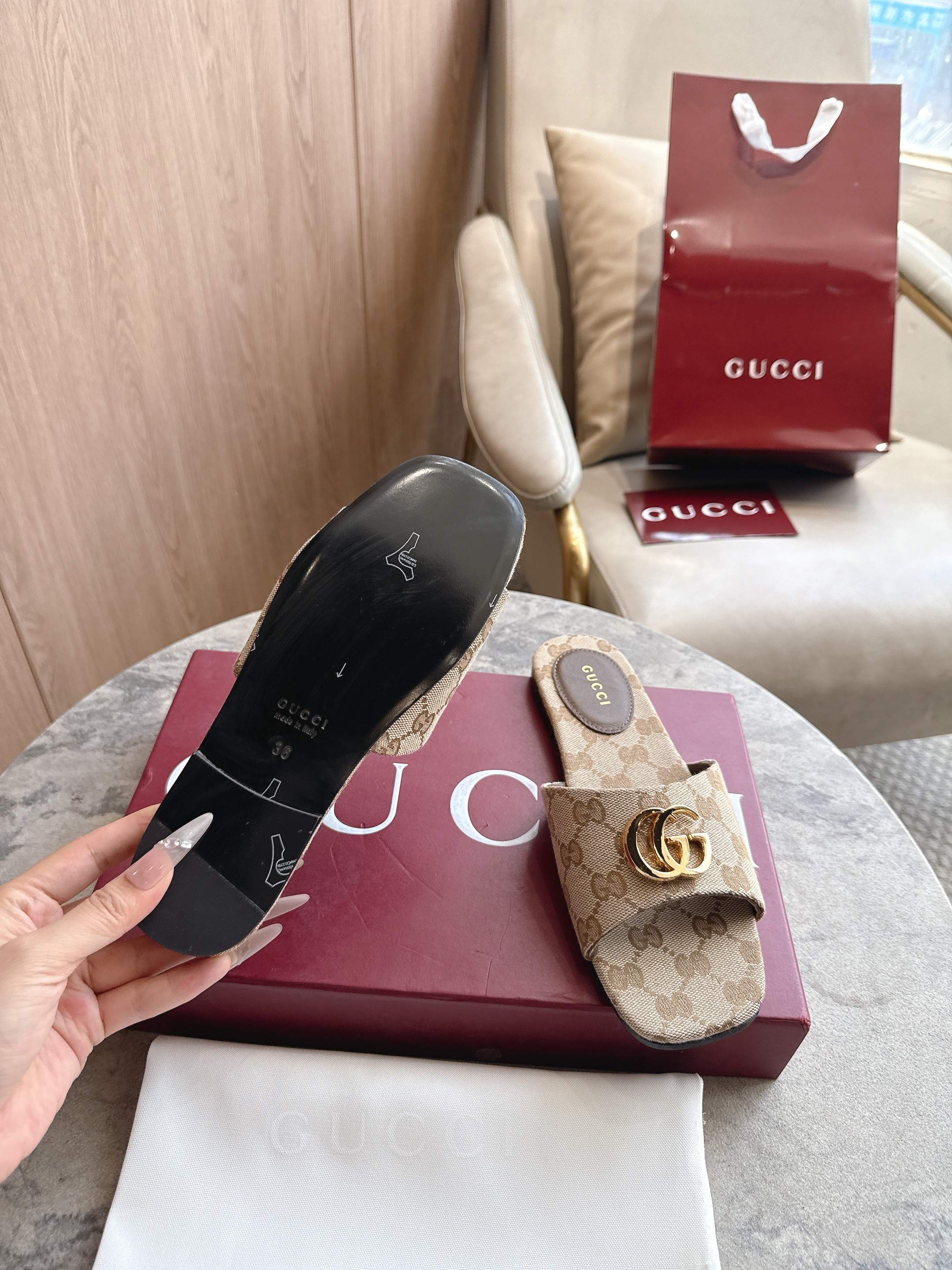 Cheap Gucci Slippers For Women in 235793, $55 USD- [IB235793] - Replica Gucci Slippers For Women