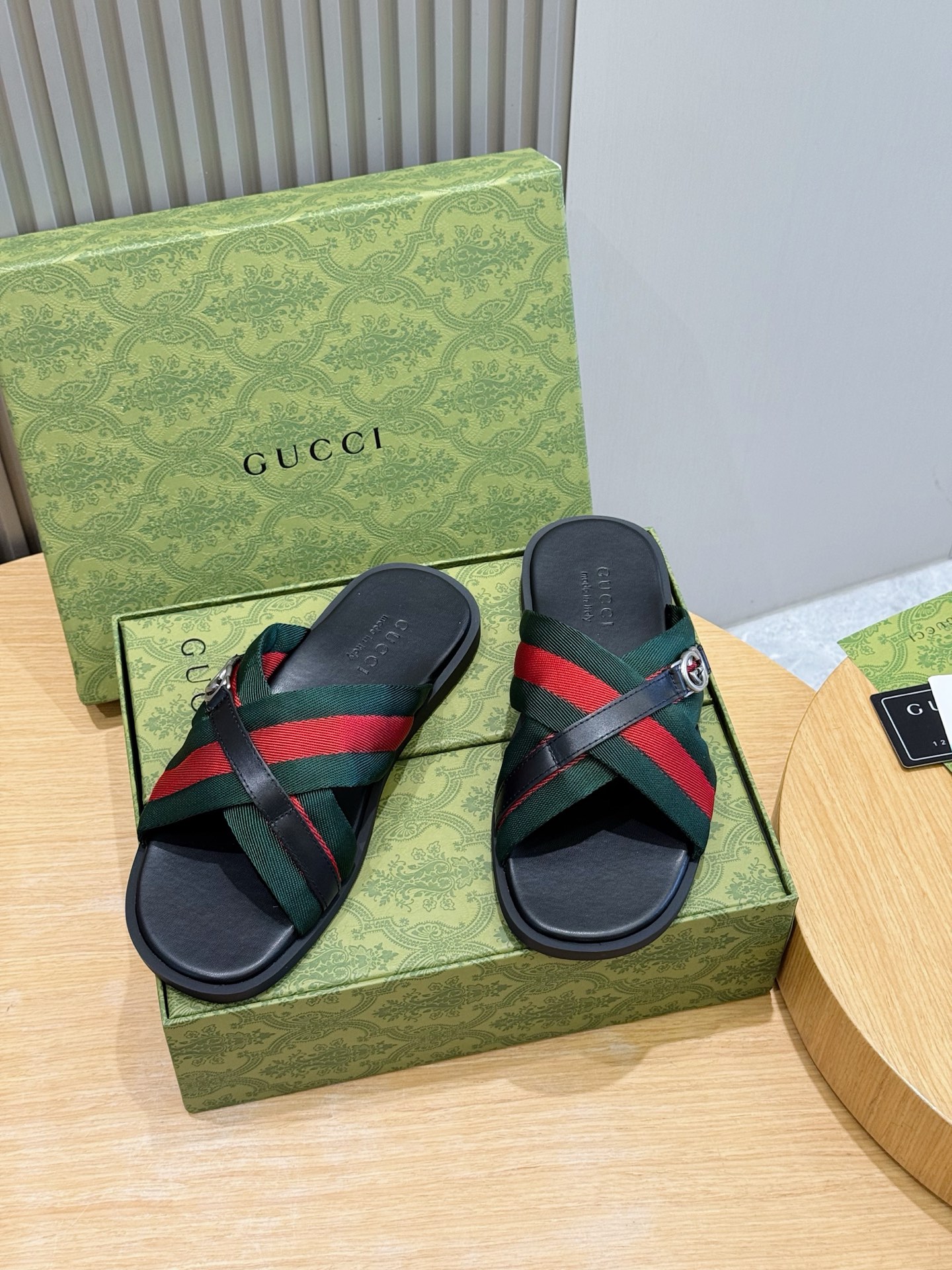 Cheap Gucci Slippers For Men in 236045, $55 USD- [IB236045] - Replica Gucci Slippers For Men