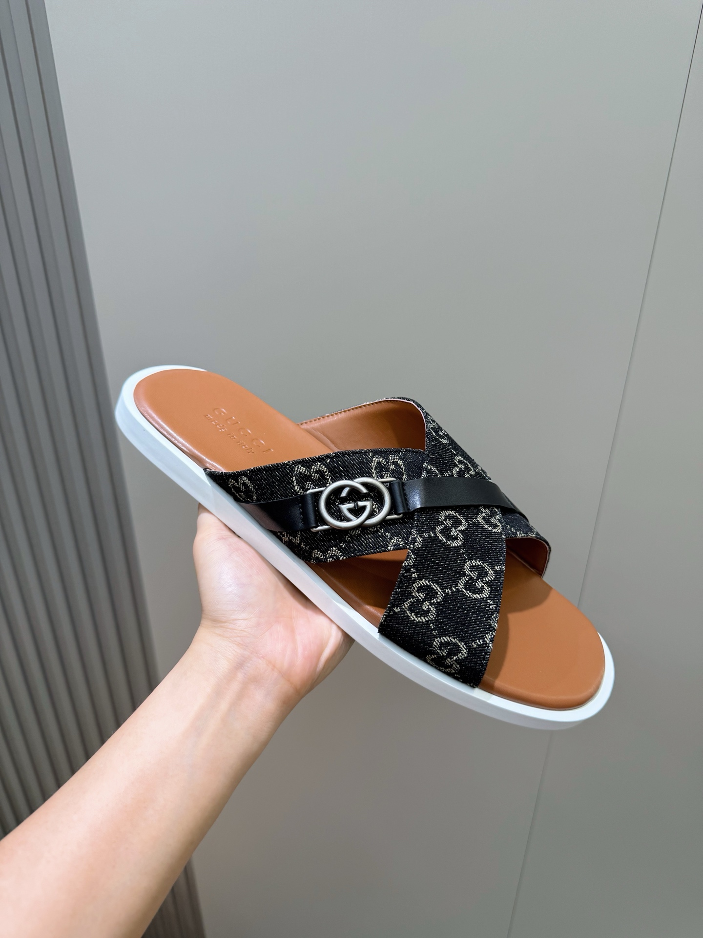 Cheap Gucci Slippers For Men in 236047, $55 USD- [IB236047] - Replica Gucci Slippers For Men