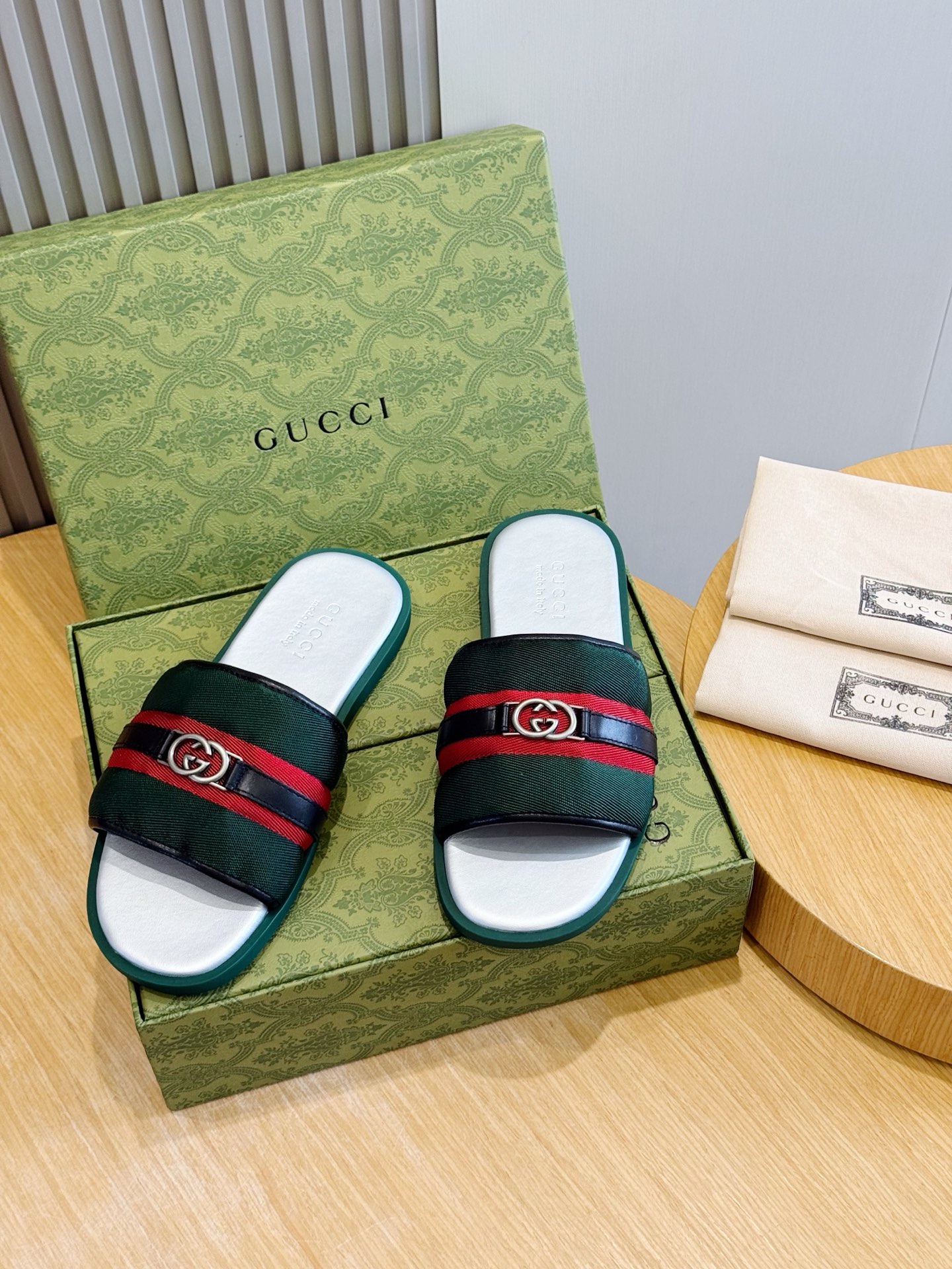 Cheap Gucci Slippers For Men in 236053, $55 USD- [IB236053] - Replica Gucci Slippers For Men