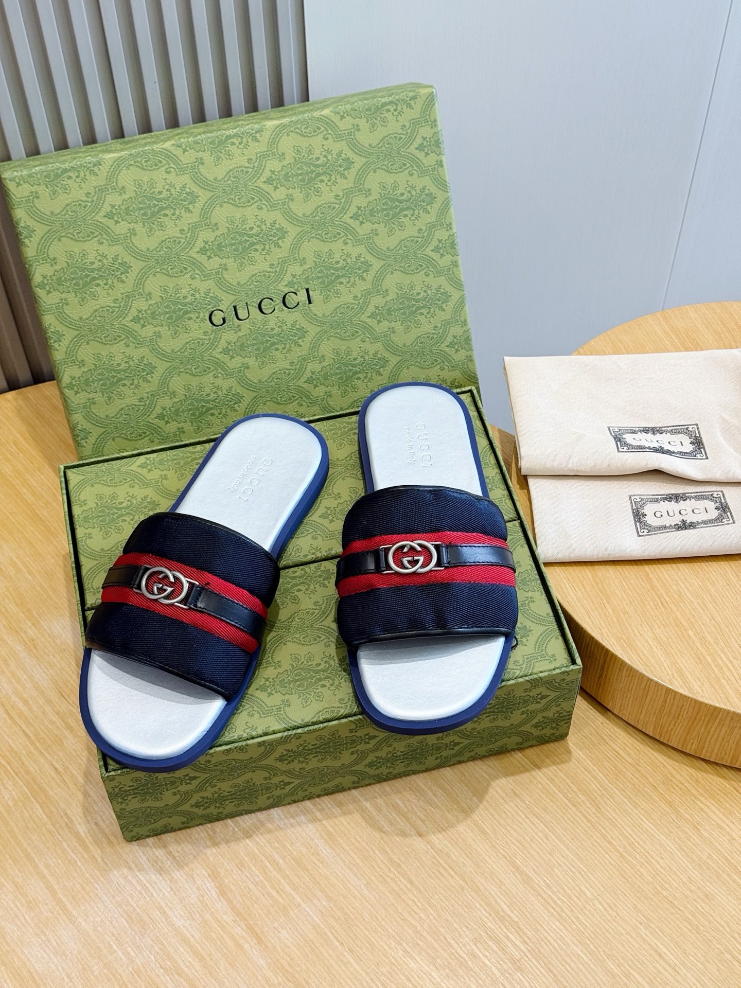 Cheap Gucci Slippers For Men in 236054, $55 USD- [IB236054] - Replica Gucci Slippers For Men
