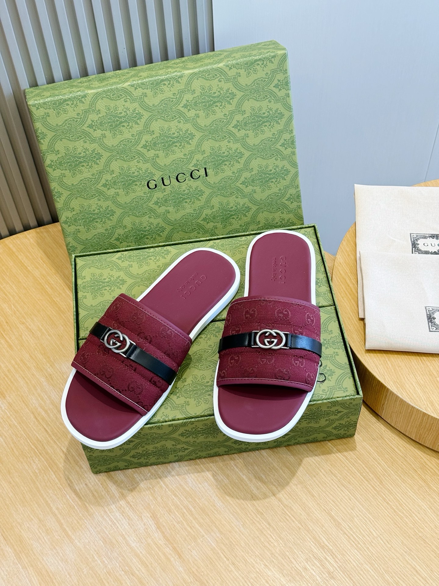 Cheap Gucci Slippers For Men in 236061, $55 USD- [IB236061] - Replica Gucci Slippers For Men