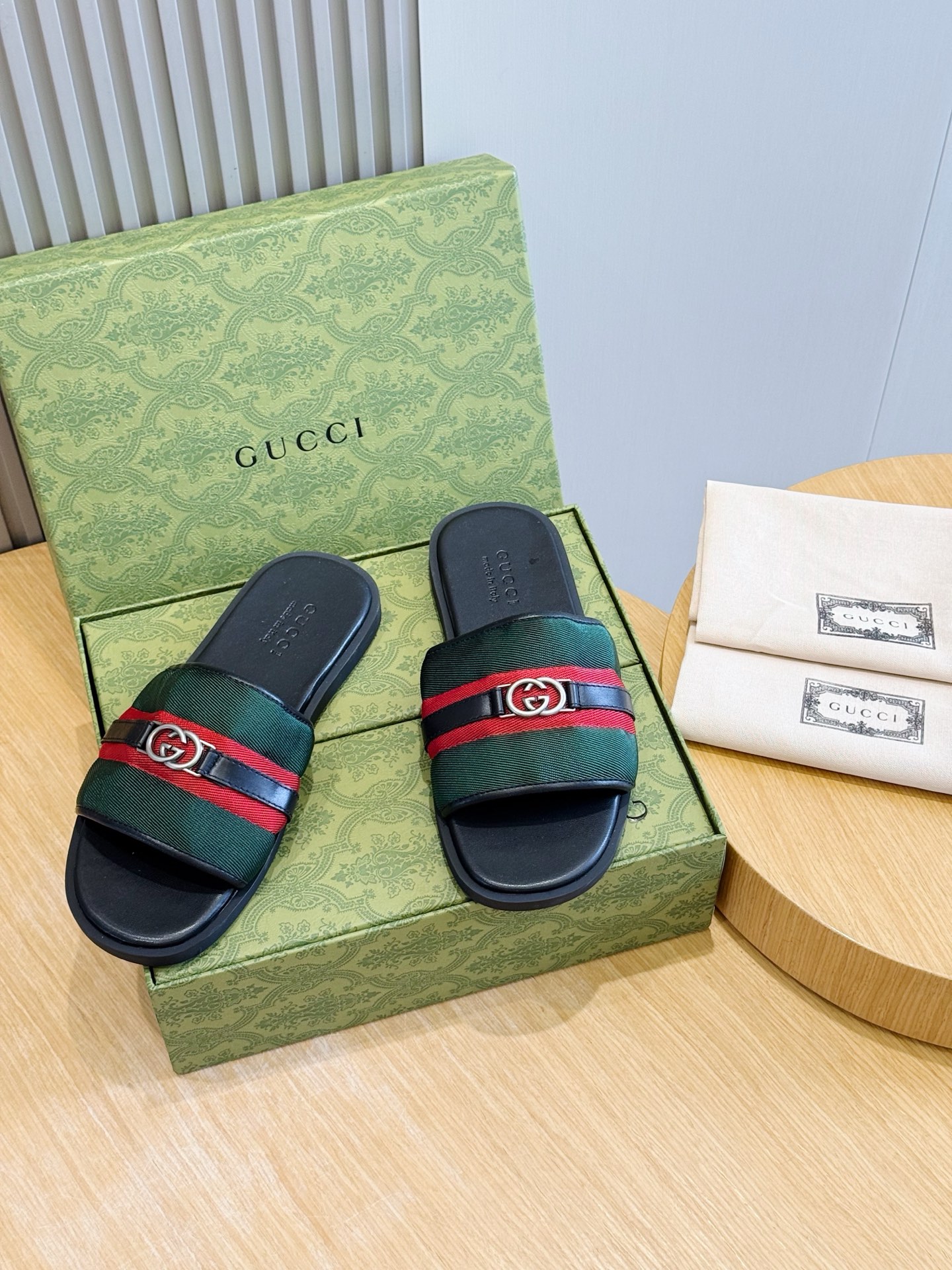 Cheap Gucci Slippers For Men in 236065, $55 USD- [IB236065] - Replica Gucci Slippers For Men