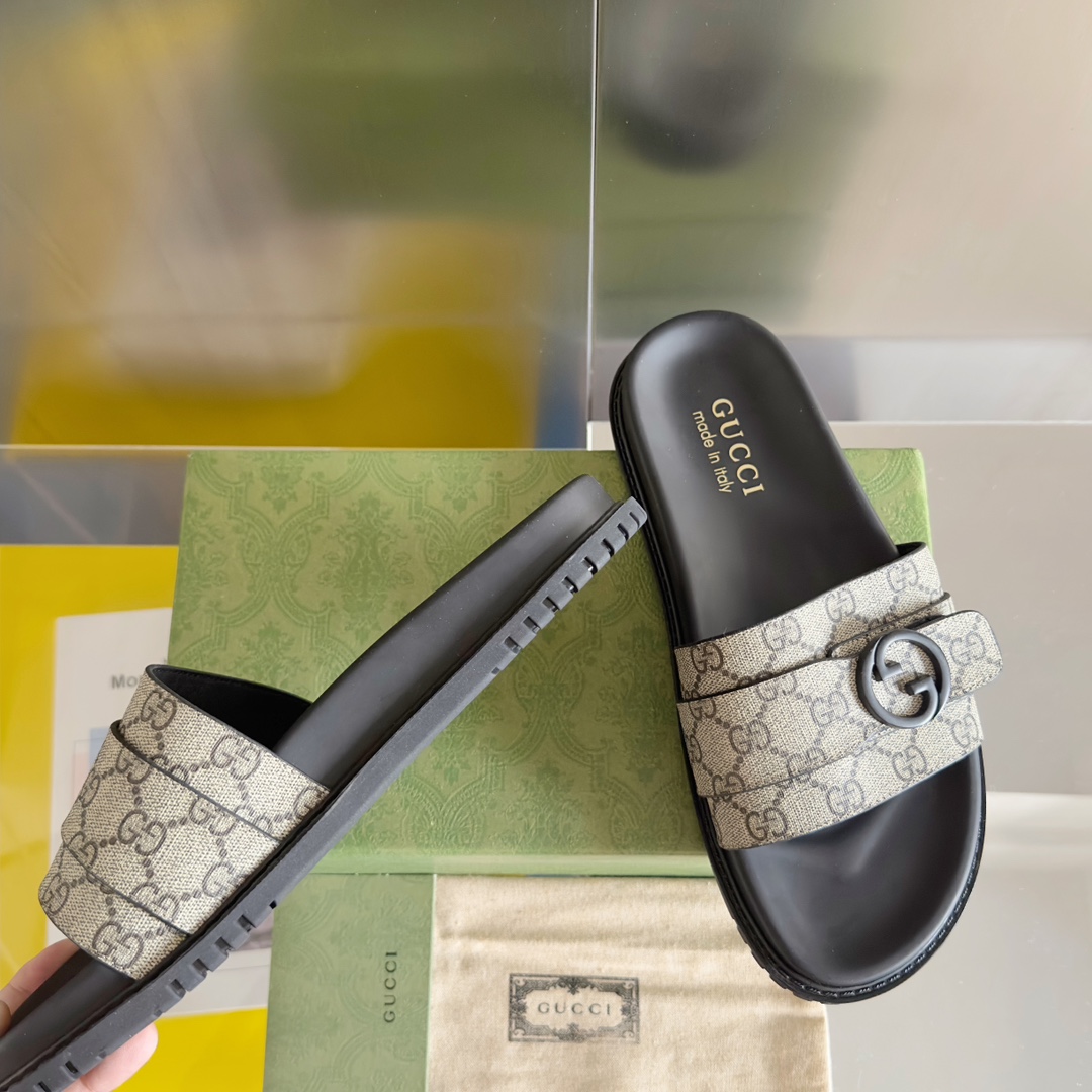 Cheap Gucci Slippers For Men in 236069, $60 USD- [IB236069] - Replica Gucci Slippers For Men
