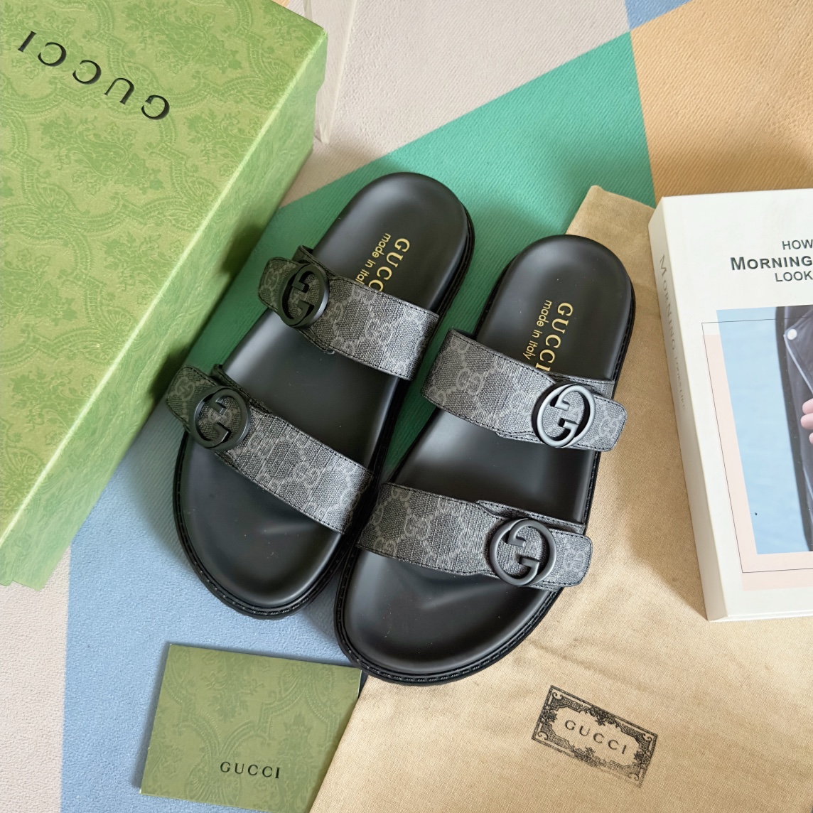 Cheap Gucci Slippers For Men in 236071, $60 USD- [IB236071] - Replica Gucci Slippers For Men