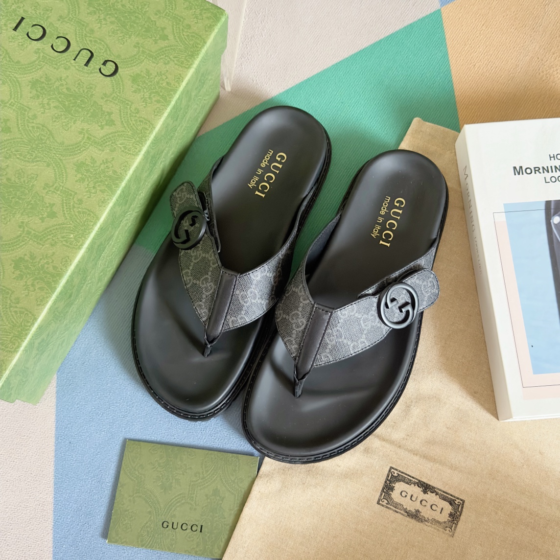 Cheap Gucci Slippers For Men in 236072, $60 USD- [IB236072] - Replica Gucci Slippers For Men