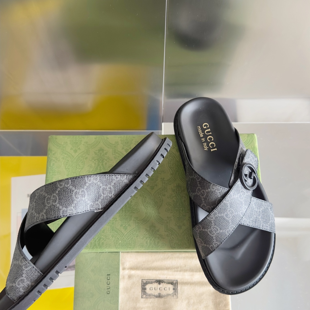 Cheap Gucci Slippers For Men in 236073, $60 USD- [IB236073] - Replica Gucci Slippers For Men