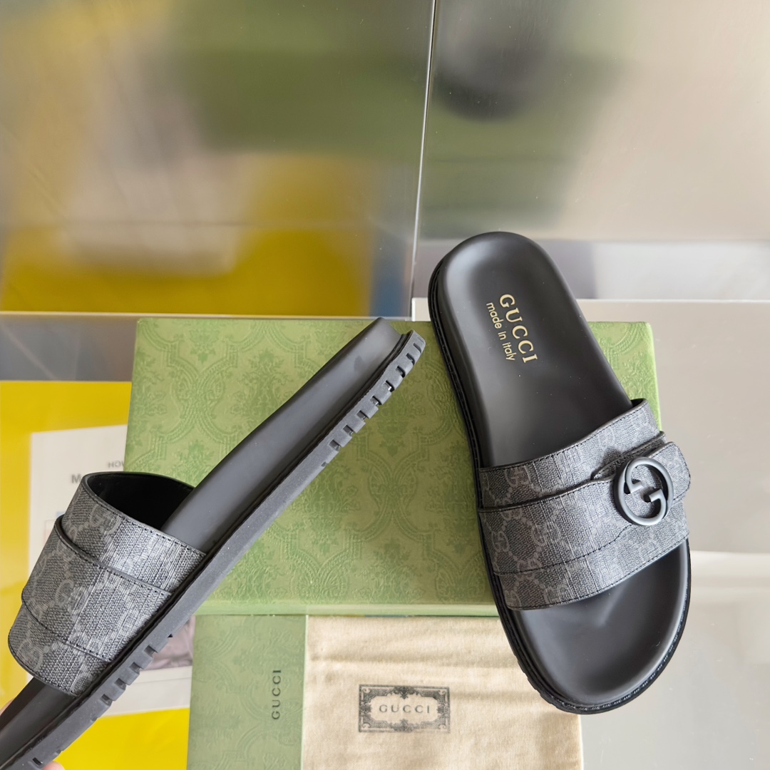 Cheap Gucci Slippers For Men in 236074, $60 USD- [IB236074] - Replica Gucci Slippers For Men
