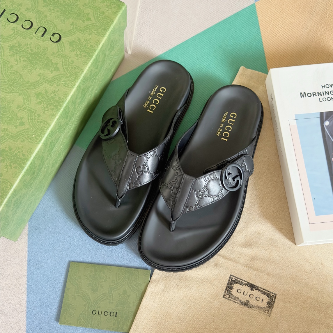Cheap Gucci Slippers For Men in 236077, $60 USD- [IB236077] - Replica Gucci Slippers For Men