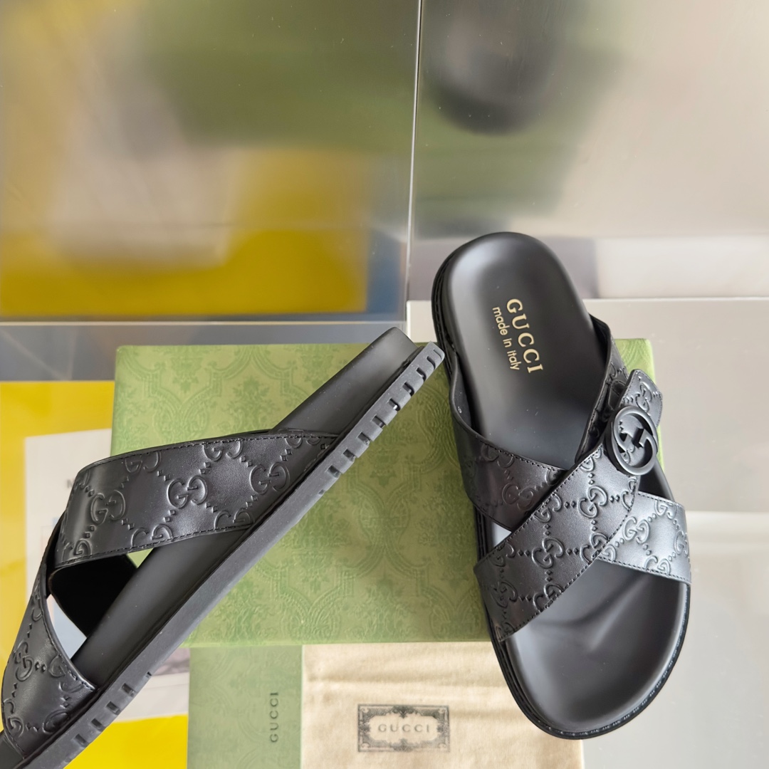 Cheap Gucci Slippers For Men in 236078, $60 USD- [IB236078] - Replica Gucci Slippers For Men