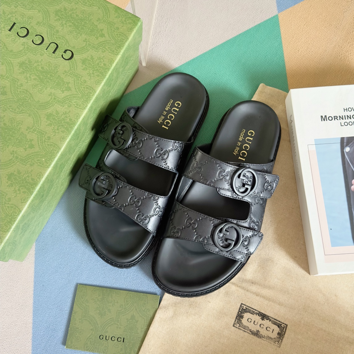 Cheap Gucci Slippers For Men in 236079, $60 USD- [IB236079] - Replica Gucci Slippers For Men