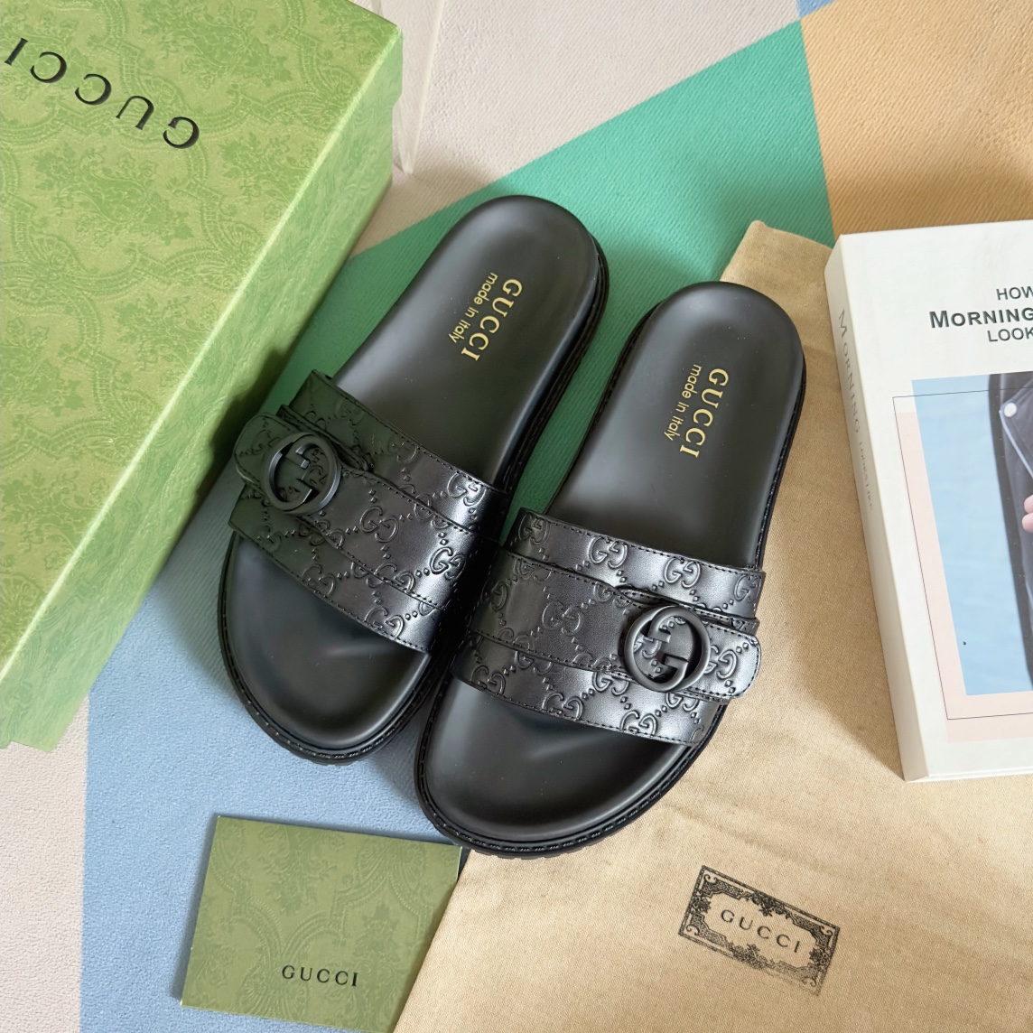 Cheap Gucci Slippers For Men in 236080, $60 USD- [IB236080] - Replica Gucci Slippers For Men