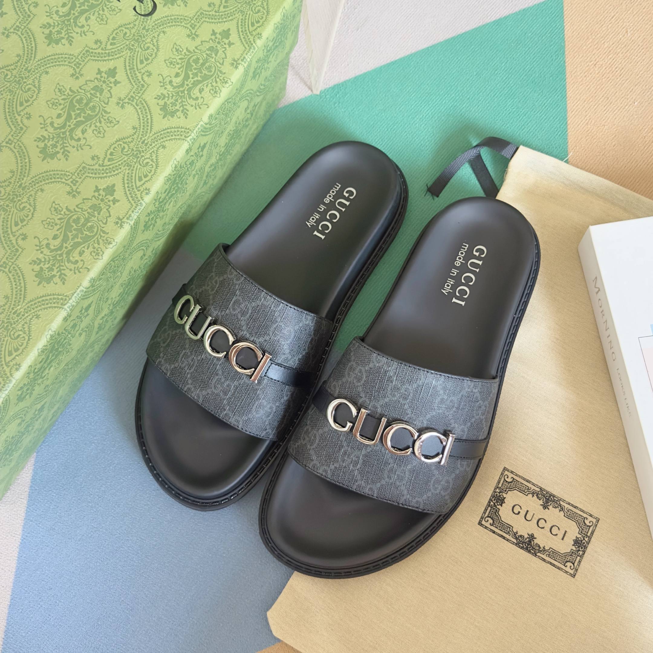 Cheap Gucci Slippers For Men in 236081, $60 USD- [IB236081] - Replica Gucci Slippers For Men